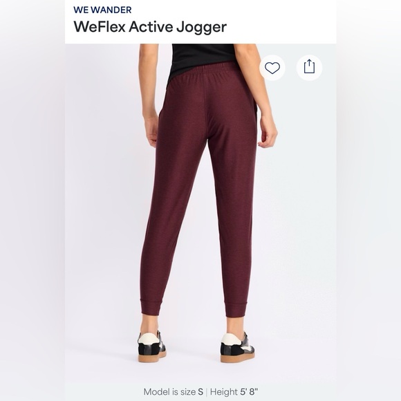 WeWander Active Flex Women's Burgundy Joggers - Picture 3 of 7
